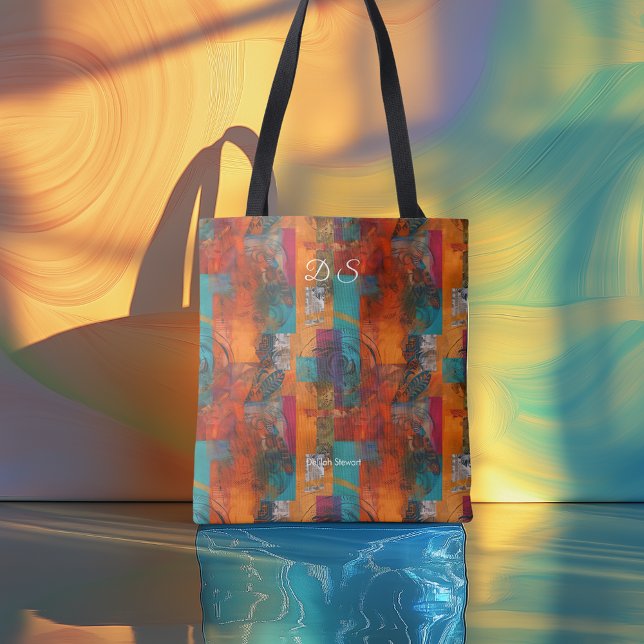 Dynamisk Abstrakt Personlig Totebag Initialer Tygkasse (Skapare uppladdad)