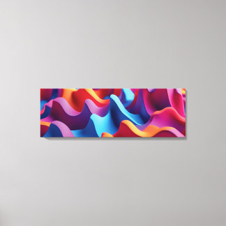 Dynamisk Abstrakt Wave Wall Art - Fet 3D Färg Flo Canvastryck