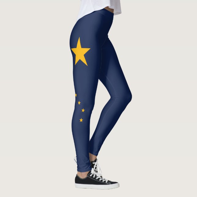 Dynamisk Alaska statlig flagga som är grafisk på a Leggings (Höger)