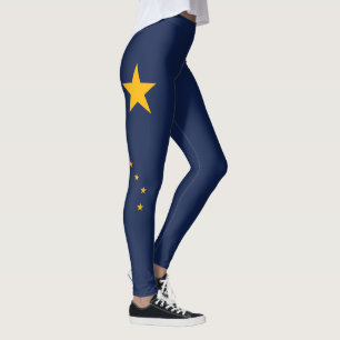 Dynamisk Alaska statlig flagga som är grafisk på Leggings