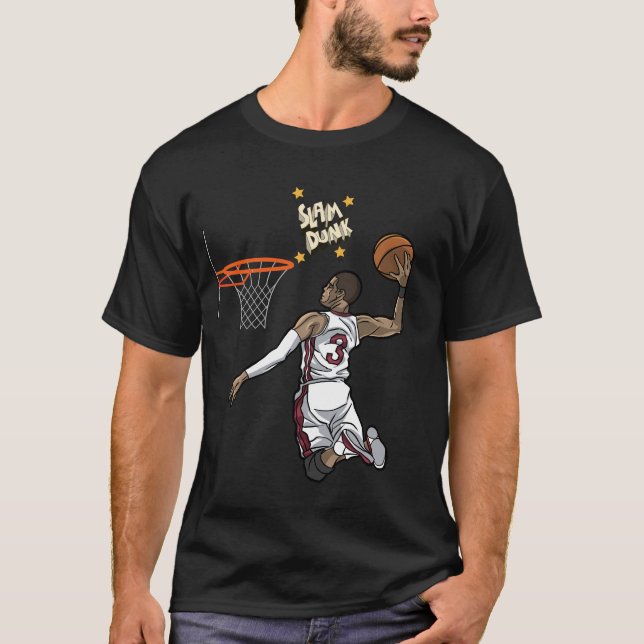 Dynamisk basketbolldesign i Slam dunk T Shirt (Framsida)