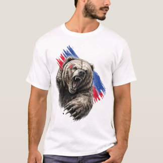 Dynamisk Björn Färg Stänk – Konstnärlig Vilda Djur T Shirt
