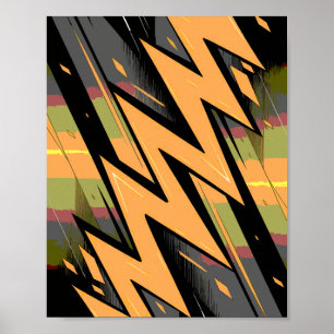 Dynamisk blixt i Mörkens bakgrund Poster