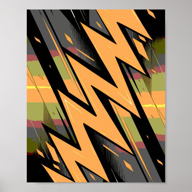 Dynamisk blixt i Mörkens bakgrund Poster (Framsidan)