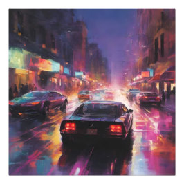 Dynamisk cityscape-Tävla Fototryck