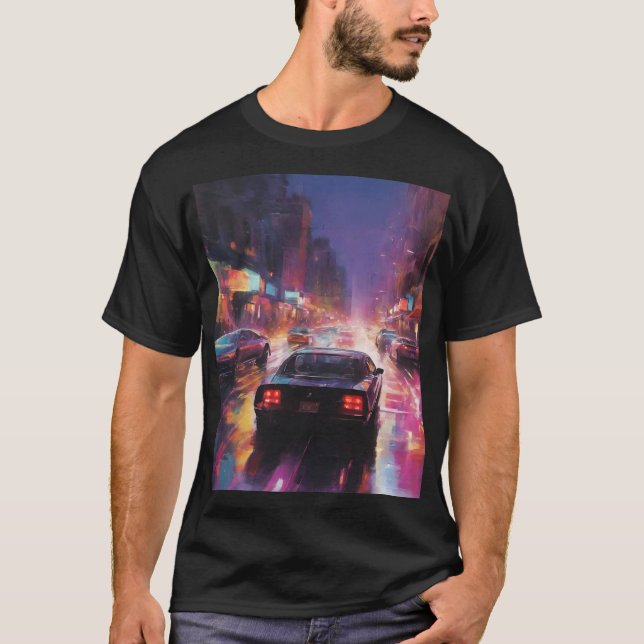 Dynamisk cityscape-Tävla T Shirt (Framsida)