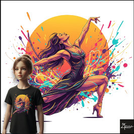 Dynamisk dansare Neonklänning Splatter Art T Shirt