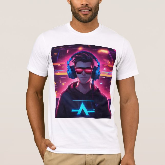 Dynamisk DJ-kontroll: Logotyp T-Shirt-design med u T Shirt (Framsida)