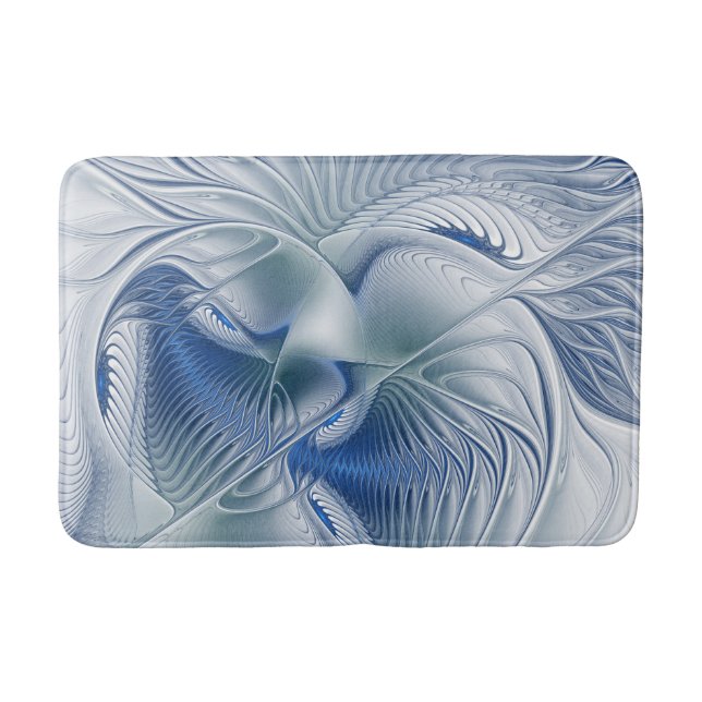 Dynamisk fantasy Abstrakt Blue Tones Fractal Art Badrumsmatta (Framsidan)