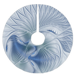 Dynamisk fantasy Abstrakt Blue Tones Fractal Art Julgransmatta Borstad Polyester