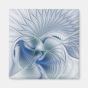 Dynamisk fantasy Abstrakt Blue Tones Fractal Art Magnet
