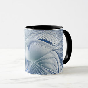 Dynamisk fantasy Abstrakt Blue Tones Fractal Art Mugg