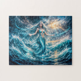 Dynamisk Fantasy Siren i Strålande Ocean Magi Pussel