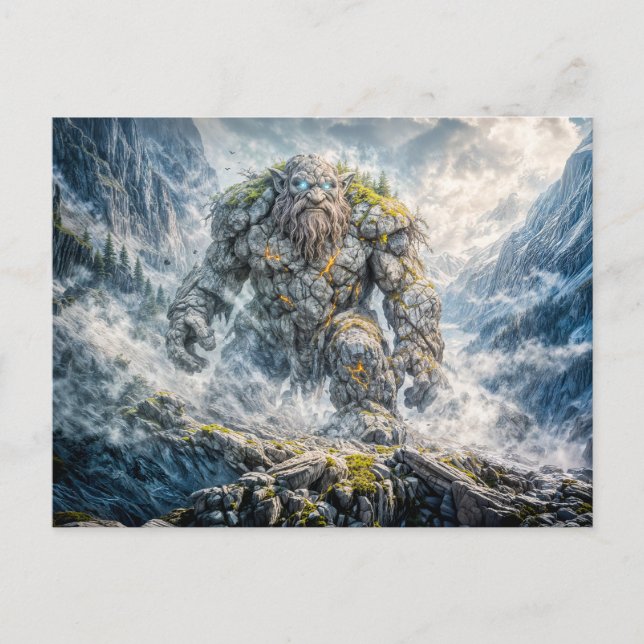 Dynamisk Fantasy Troll i Dramatisk Atmosfärisk Lan Vykort (Framsida)