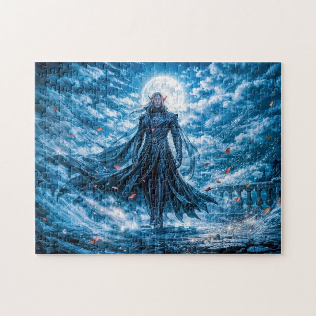 Dynamisk Fantasy Vampyr i Dramatisk Nocturnal Atmo Pussel (Horisontell)