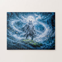 Dynamisk Fantasy Varulv Under Dramatisk Månsken