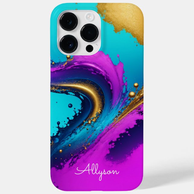 Dynamisk flytande Abstrakt, vitt skript Namn, Vs 2 (Baksida)