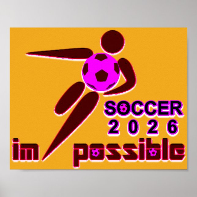 Dynamisk fotboll 2026 Silhuett Design Poster (Framsidan)