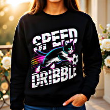 Dynamisk fotbollskatt sportig sweatshirt för kvinn