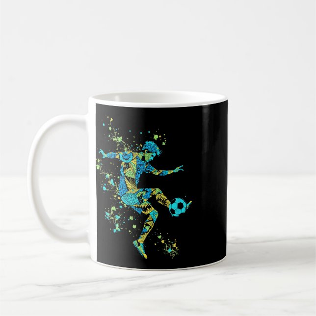 Dynamisk fotbollssilhuett _2  kaffemugg (Vänster)