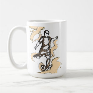 Dynamisk fotbollsspelare kaffemugg