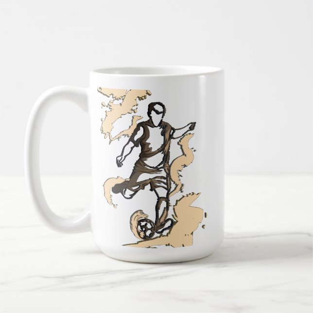 Dynamisk fotbollsspelare kaffemugg (Vänster)