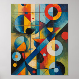 Dynamisk Geometrisk Abstrakt Komposition Poster