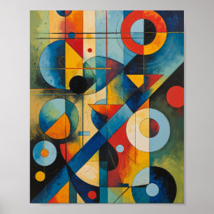 Dynamisk Geometrisk Abstrakt Komposition Poster