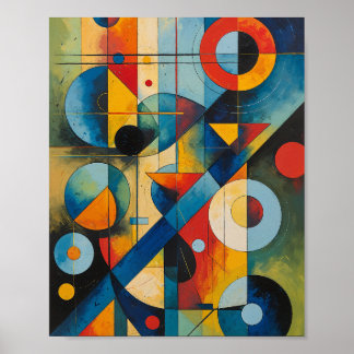Dynamisk Geometrisk Abstrakt Komposition Poster