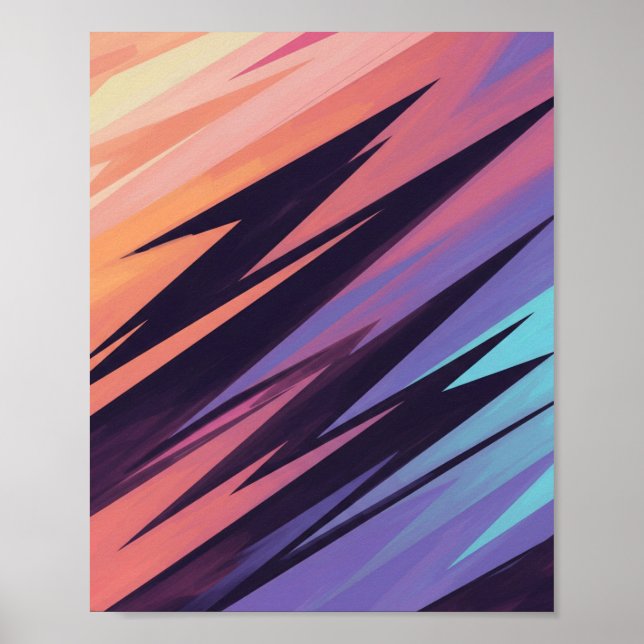 Dynamisk geometrisk gradient - modern Abstrakt Art Poster (Framsidan)