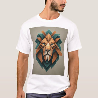 Dynamisk geometrisk Lejon Logotyp T-Shirt