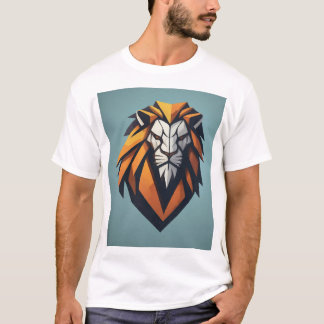 Dynamisk geometrisk Lejon Logotyp T-Shirt