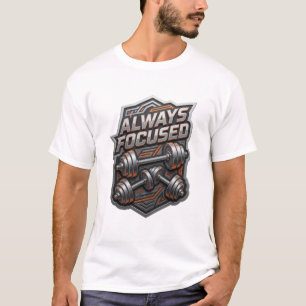 Dynamisk Grå ALLTID FOKUSERAD Slogan T-shirt