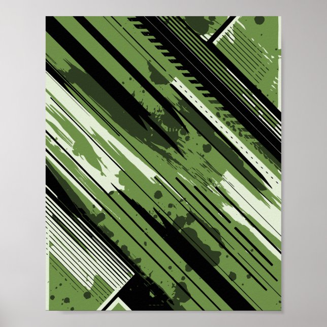 Dynamisk grön diagonal abstrakt poster (Framsidan)