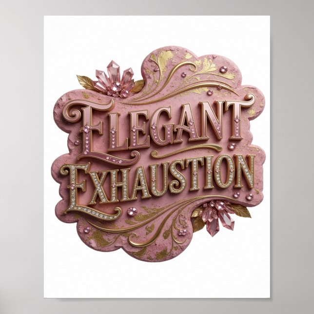 Dynamisk Guld ELEGANT UTMATTNING Textdesign Poster (Framsidan)