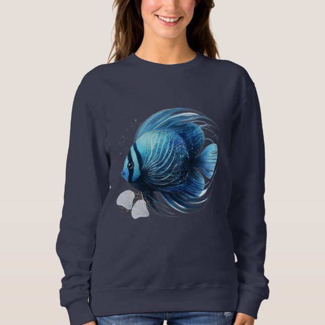 Dynamisk havsfisk med snigelskal t shirt (Framsida)