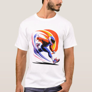 Dynamisk Hjälm Löpare Sprintande Virvel T-Shirt