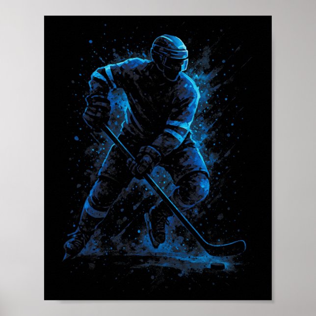 Dynamisk ishockeyspelare - Sport Vinter Skridsko  Poster (Framsidan)