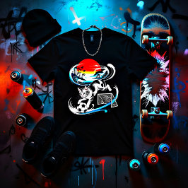 Dynamisk japansk fotbollskatt för sportfantastiska t shirt