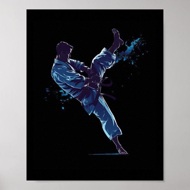 Dynamisk kampsportartist Karate Spark  Poster (Framsidan)