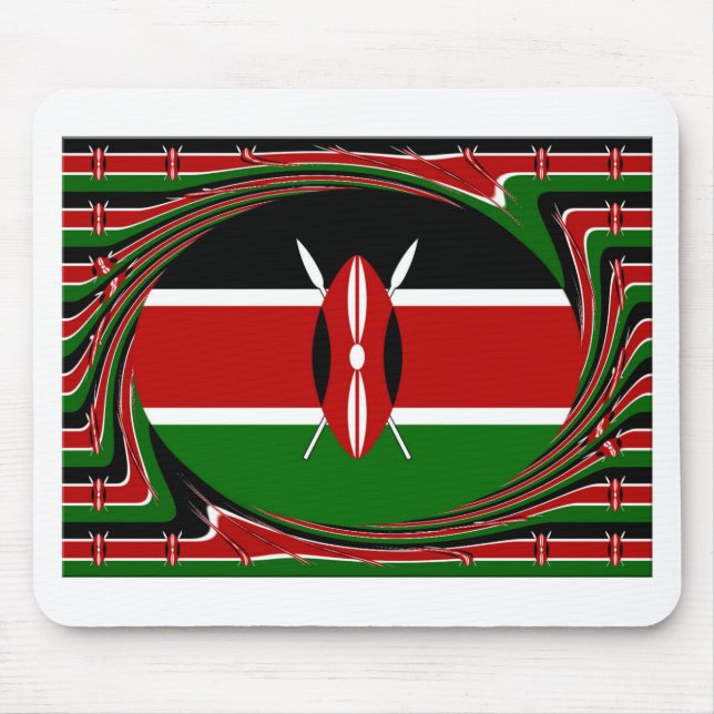 Dynamisk kenyansk Flagga-vektor: Energetisk design Musmatta (Framsidan)