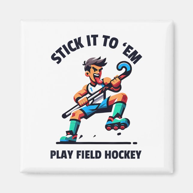 Dynamisk landhockeyspelardesign - släpp lös G Magnet (Framsidan)