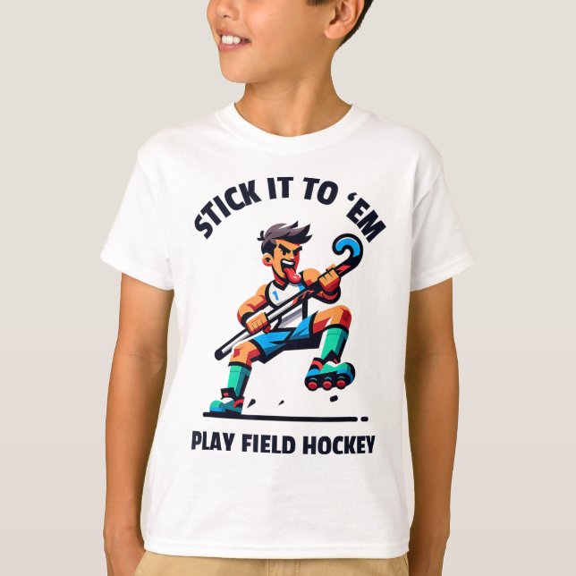 Dynamisk landhockeyspelardesign - släpp lös G T Shirt (Framsida)