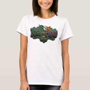 Dynamisk lila IRländsk och STOLT Tryck T Shirt