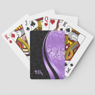 Dynamisk linjer-design för svarta och lila-damm casinokort