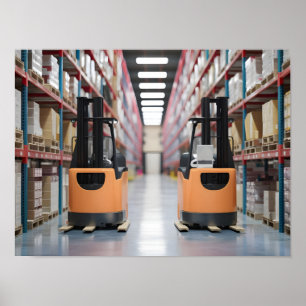 Dynamisk logistikscen - butikslager poster