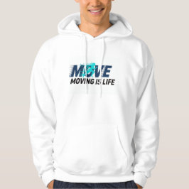 Dynamisk logotyp med löparsilhuett och texten Flyt Hoodie