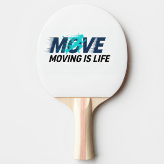 Dynamisk logotyp med löparsilhuett och texten Move Pingisracket