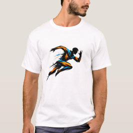 Dynamisk löpare i rörelse - Abstrakt hastighet och T Shirt