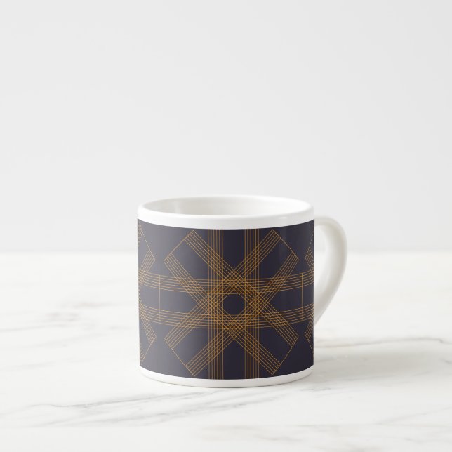 Dynamisk, modern, coola, abstrakt mönster-konst espressomugg (Framsida höger)